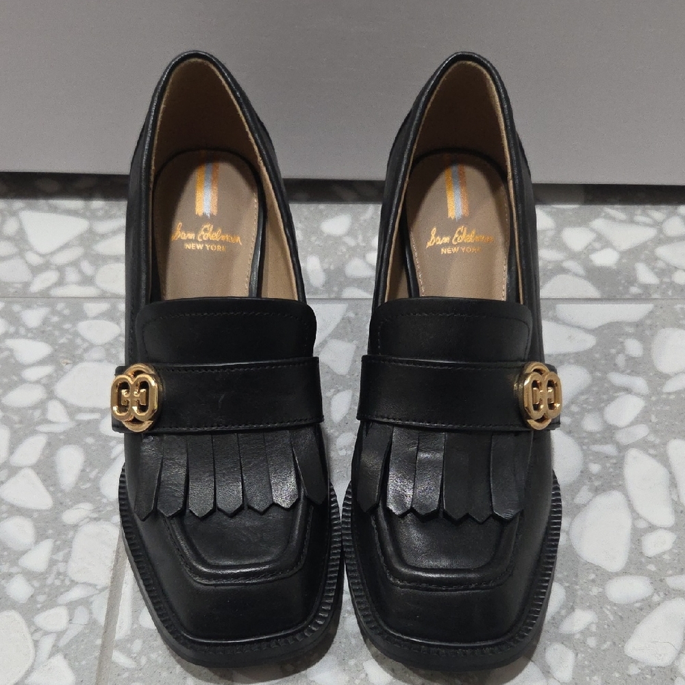 Sam Edelman Black Heels with Gold Accent
